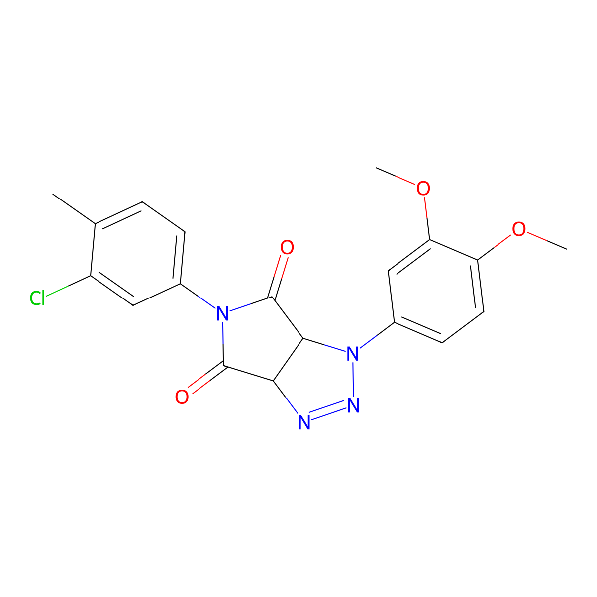 5-(3-chloro-4-methylphenyl)-1-(3,4-dimethoxyphenyl)-1,6a-dihydropyrrolo[3,4-d][1,2,3]triazole-4,6(3aH,5H)-dione molecular structure, CAS 1171414-55-3