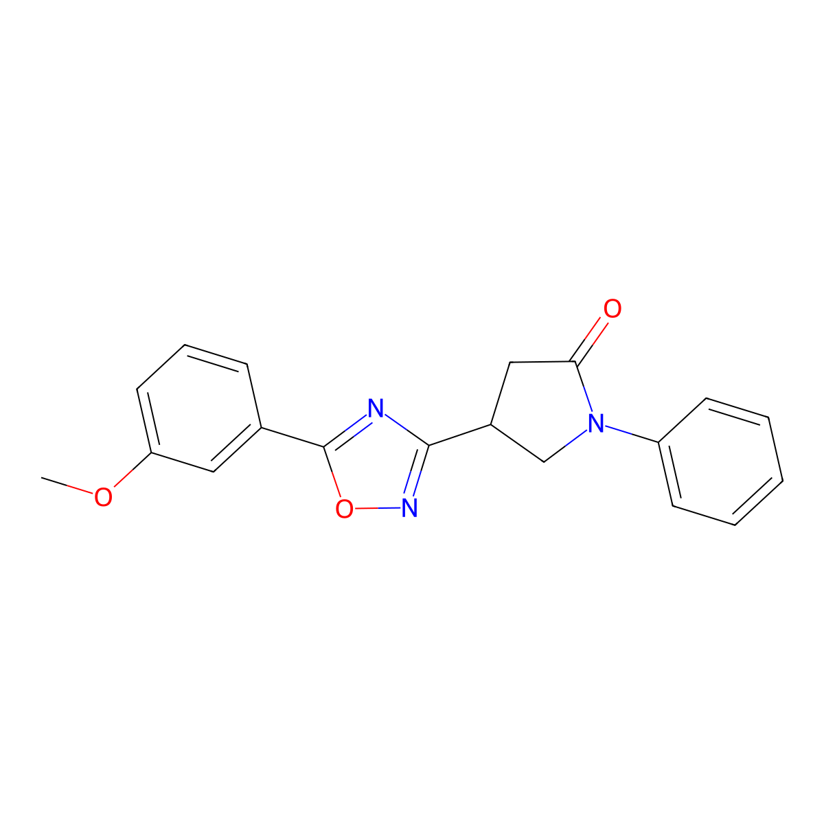 4-[5-(3-Methoxyphenyl)-1,2,4-oxadiazol-3-yl]-1-phenylpyrrolidin-2-one molecular structure, CAS 1171415-04-5