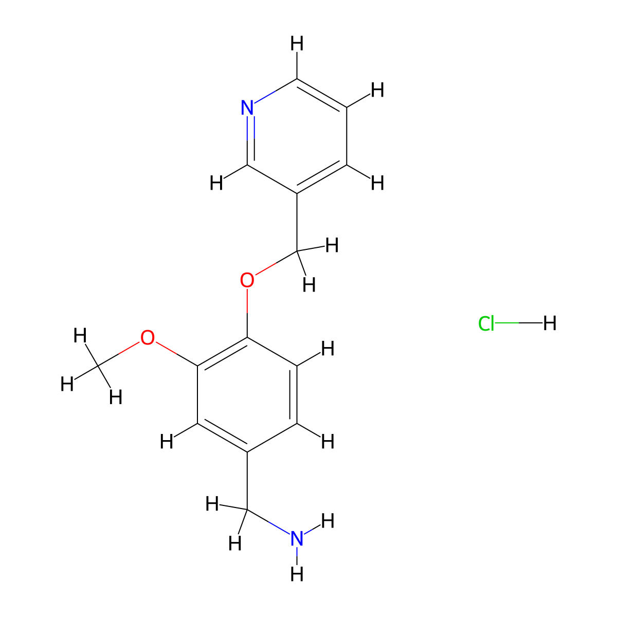 [3-Methoxy-4-(pyridin-3-ylmethoxy)phenyl]methanamine hydrochloride molecular structure, CAS 1171416-48-0
