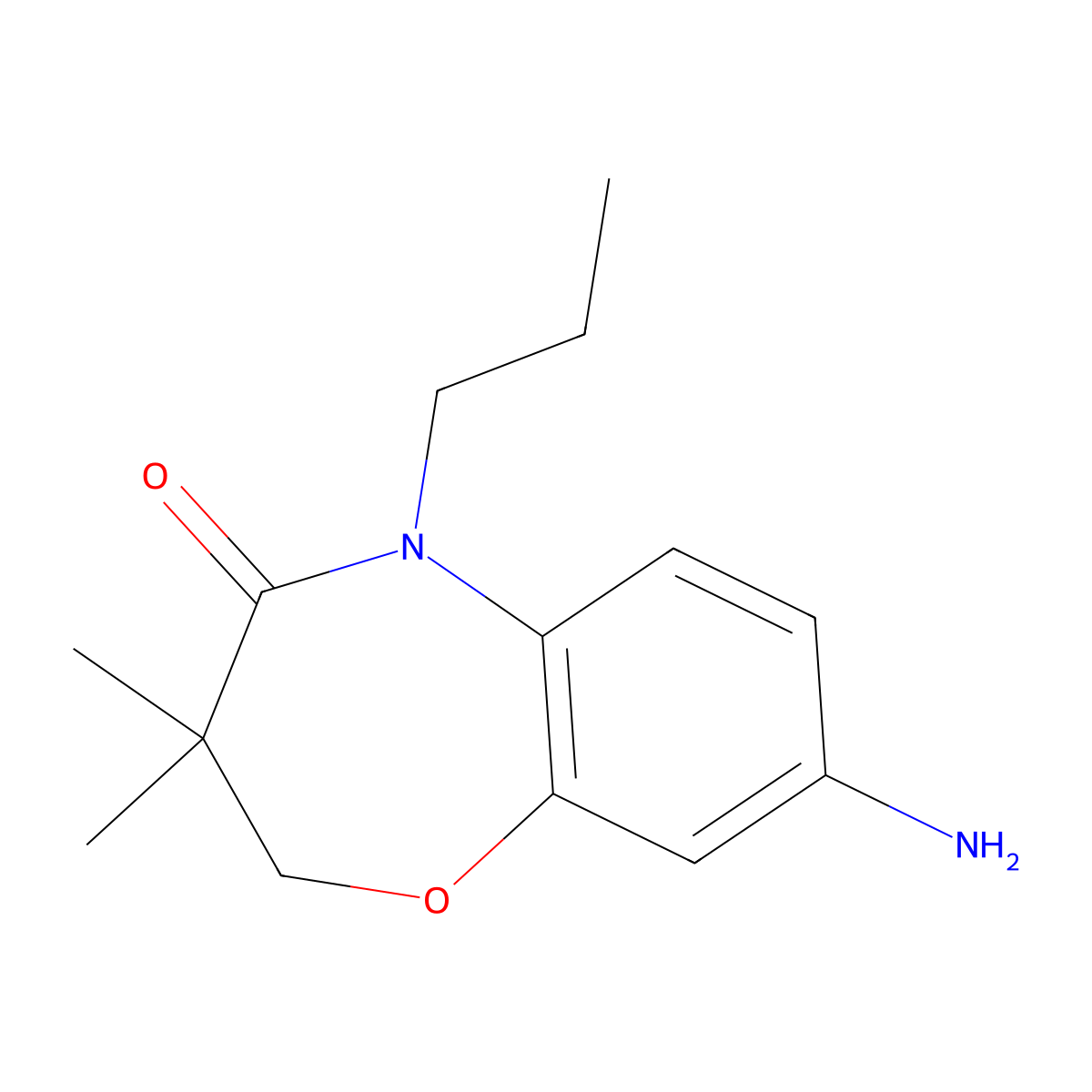 8-amino-3,3-dimethyl-5-propyl-2,3-dihydro-1,5-benzoxazepin-4(5H)-one molecular structure, CAS 1171418-82-8