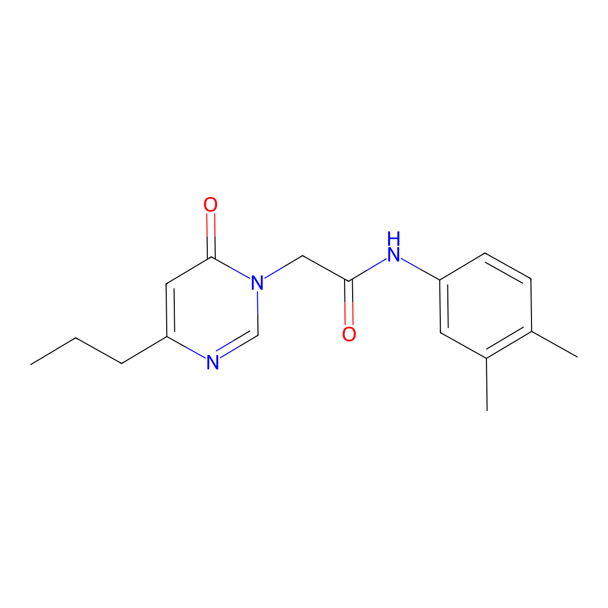 N-(3,4-dimethylphenyl)-2-(6-oxo-4-propylpyrimidin-1(6H)-yl)acetamide molecular structure, CAS 1171419-40-1