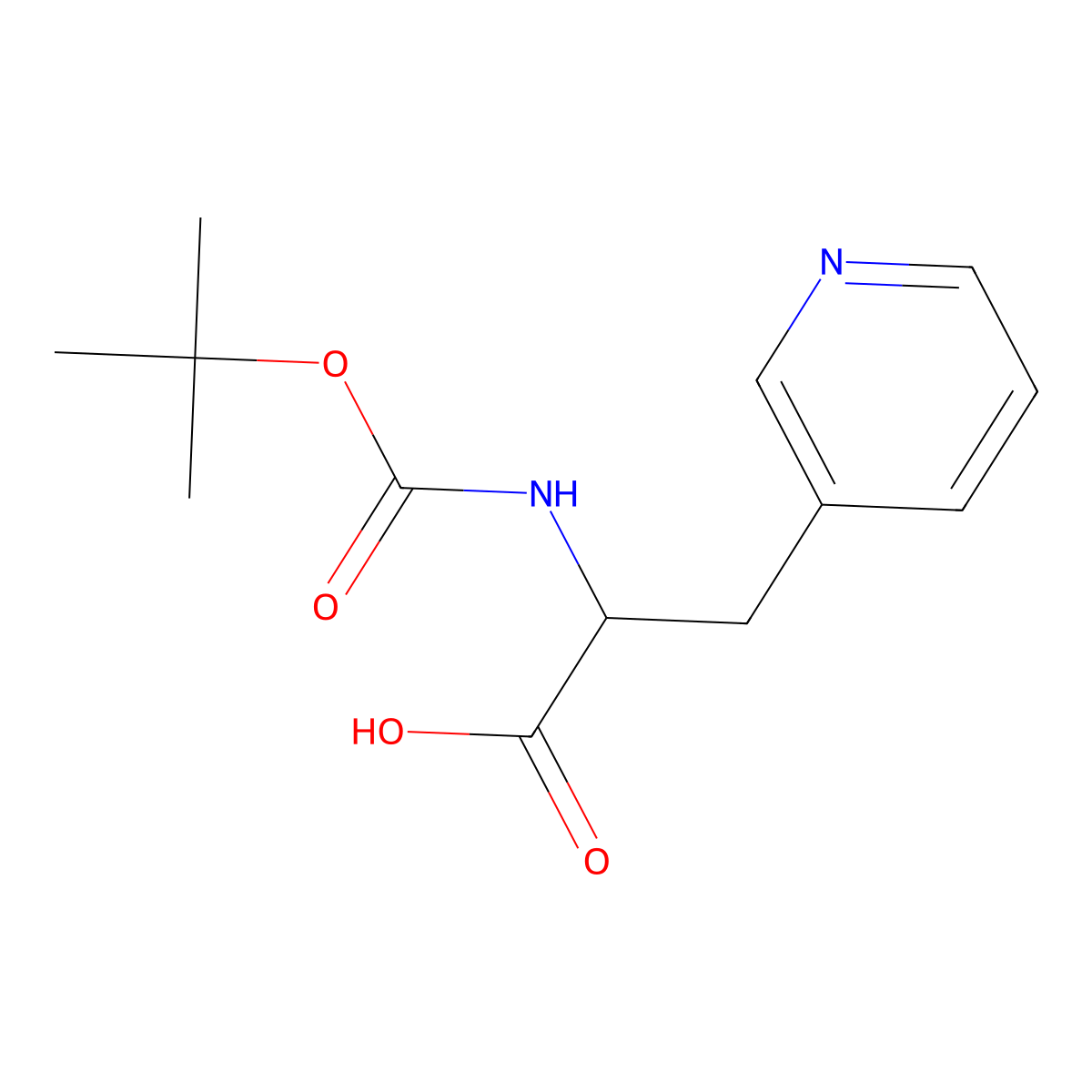 Boc-3-(3-pyridyl)-Ala-OH molecular structure, CAS 117142-26-4
