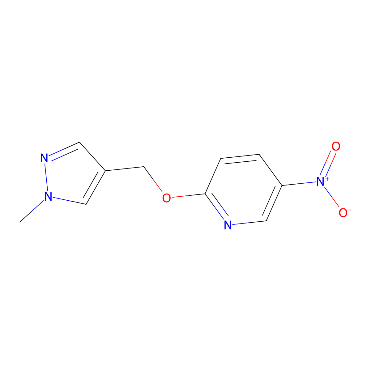 2-[(1-methyl-1H-pyrazol-4-yl)methoxy]-5-nitropyridine molecular structure, CAS 1171422-24-4