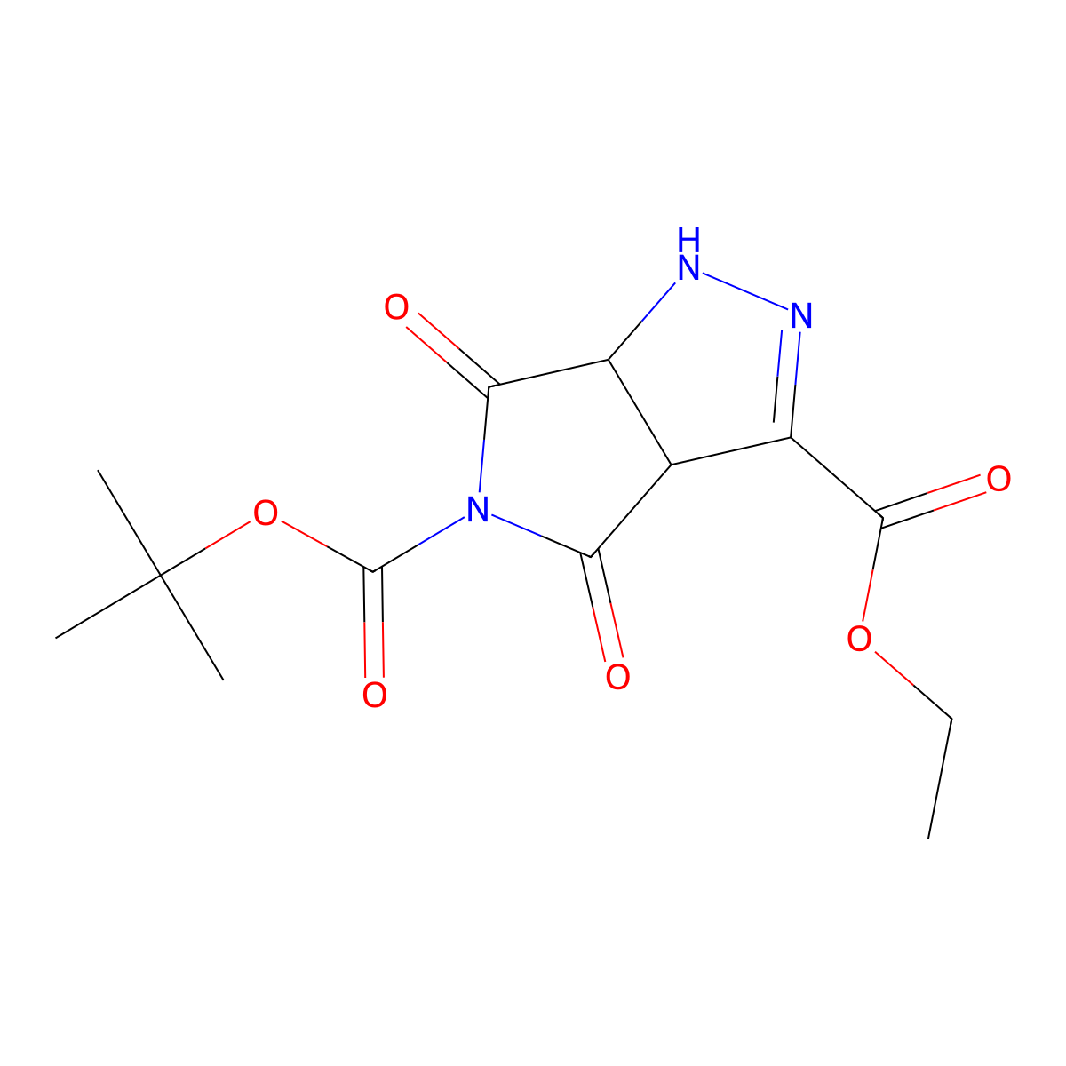 5-(tert-butyl) 3-ethyl 4,6-dioxo-3a,4,6,6a-tetrahydropyrrolo[3,4-c]pyrazole-3,5(1H)-dicarboxylate molecular structure, CAS 1171423-05-4