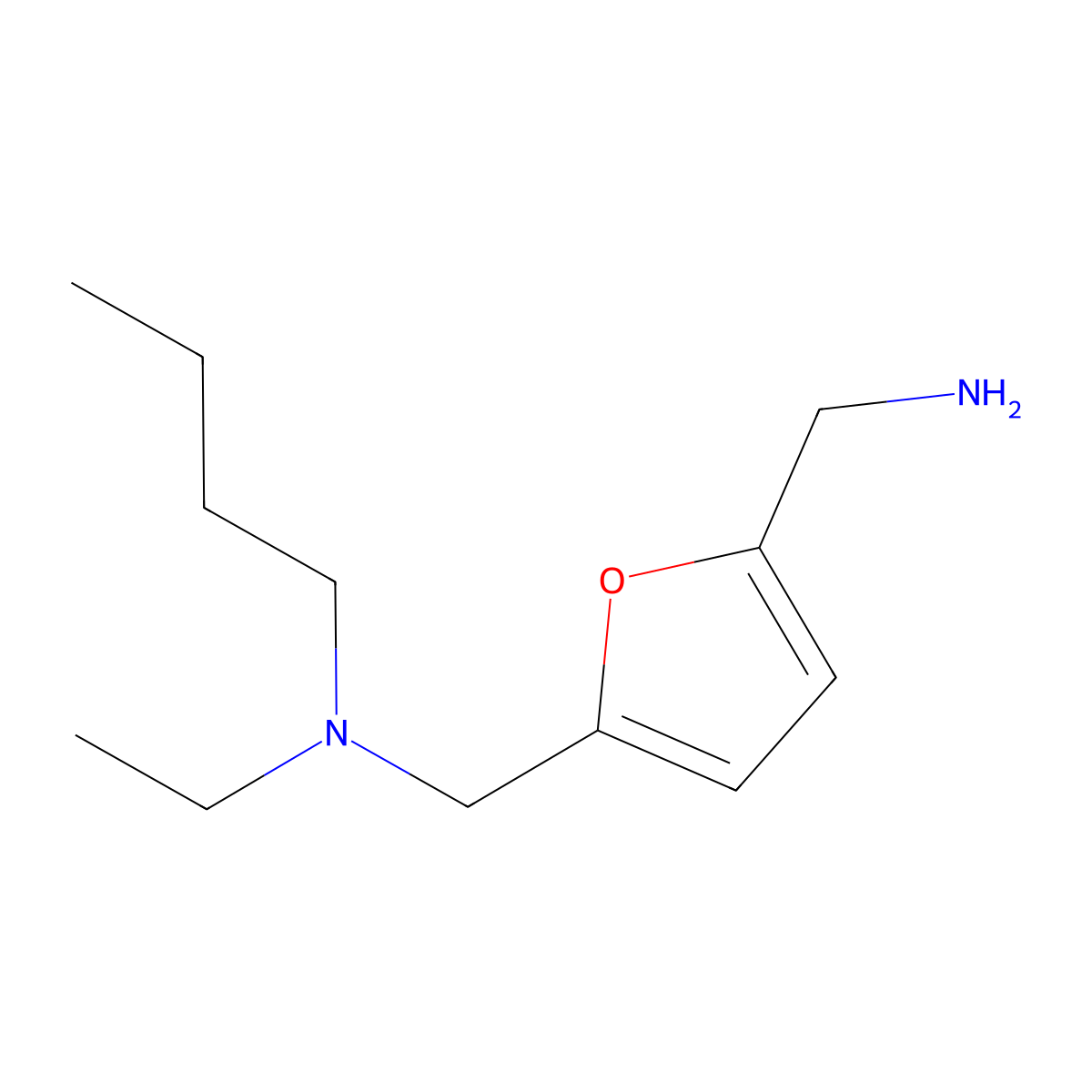 N-{[5-(Aminomethyl)-2-furyl]methyl}-N-ethylbutan-1-amine molecular structure, CAS 1171423-76-9