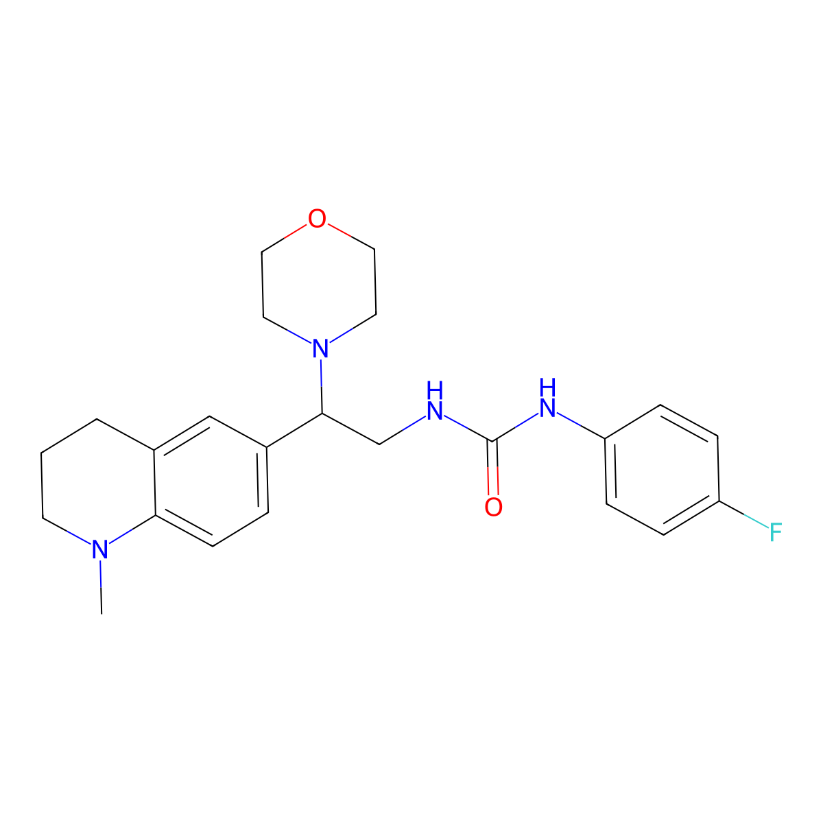 1-(4-Fluorophenyl)-3-(2-(1-methyl-1,2,3,4-tetrahydroquinolin-6-yl)-2-morpholinoethyl)urea molecular structure, CAS 1171424-08-0