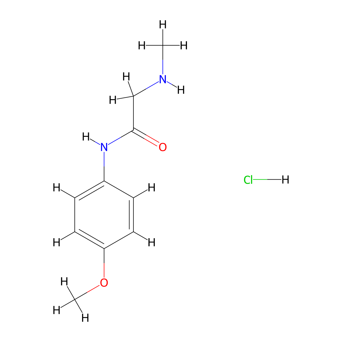 N-(4-methoxyphenyl)-2-(methylamino)acetamide hydrochloride molecular structure, CAS 1171427-63-6