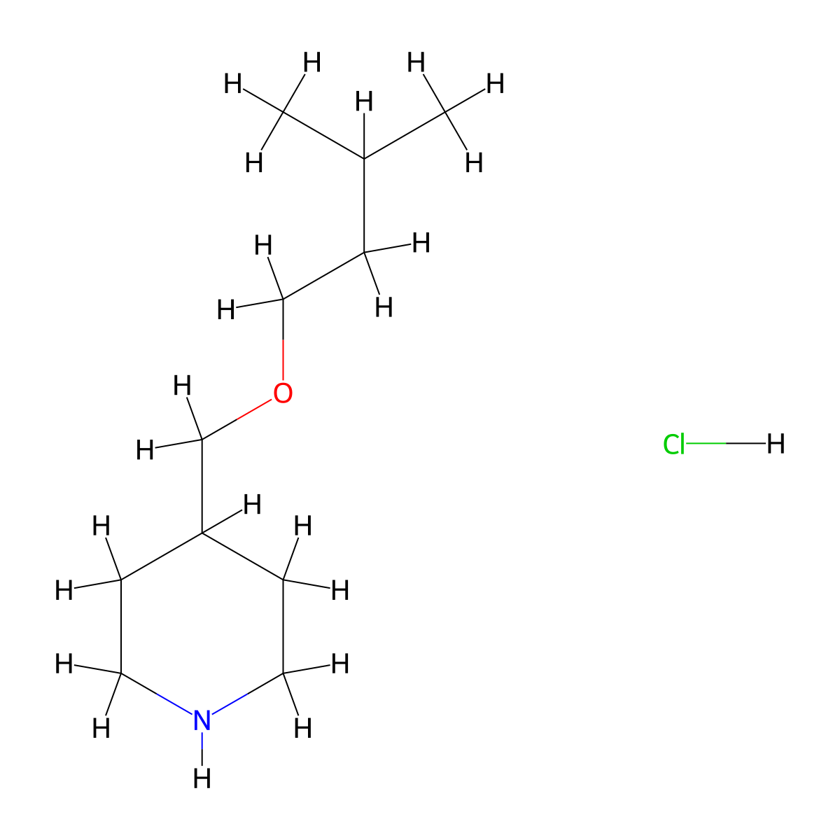 4-[(3-Methylbutoxy)methyl]piperidine hydrochloride molecular structure, CAS 1171432-92-0