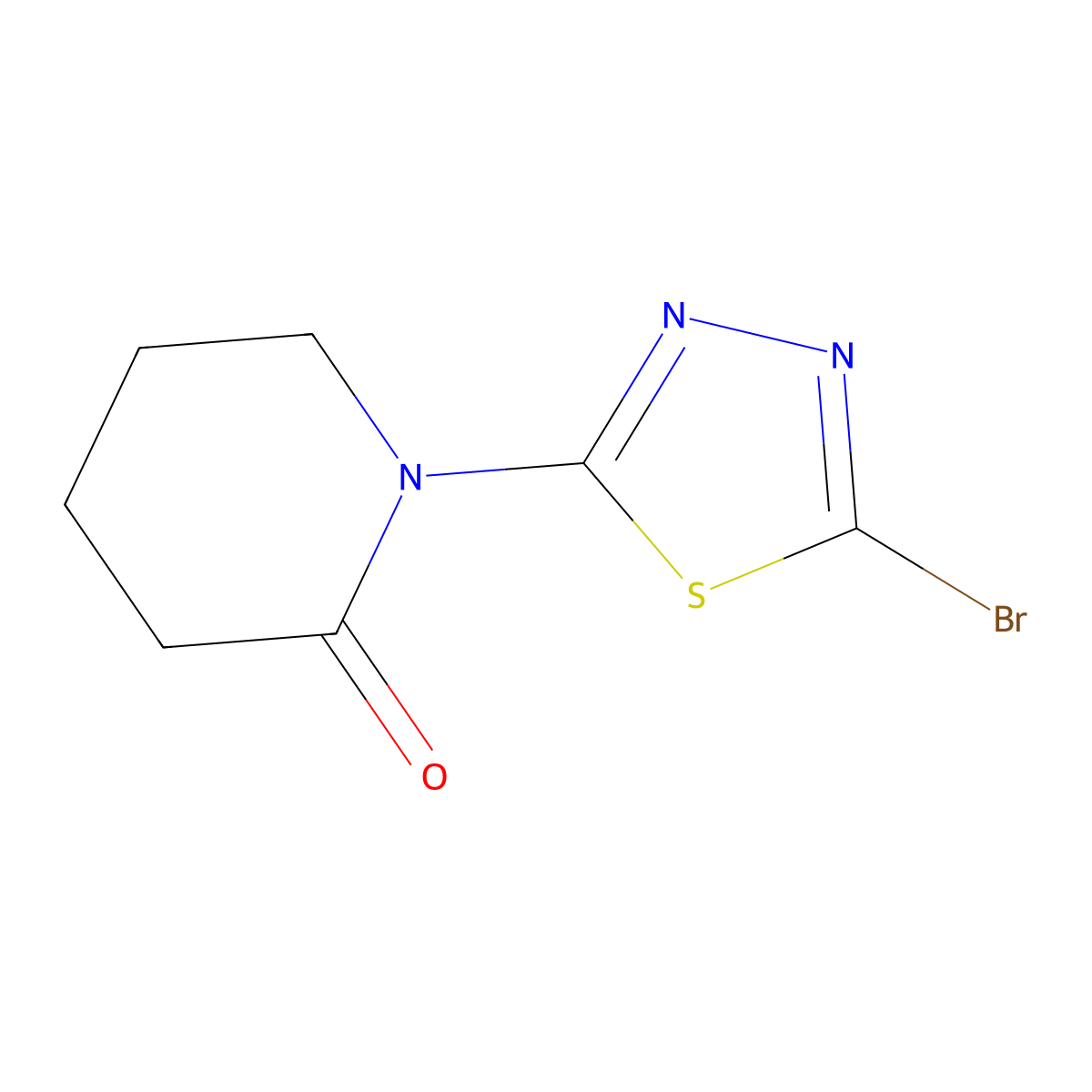 1-(5-Bromo-1,3,4-thiadiazol-2-yl)piperidin-2-one molecular structure, CAS 1171433-64-9