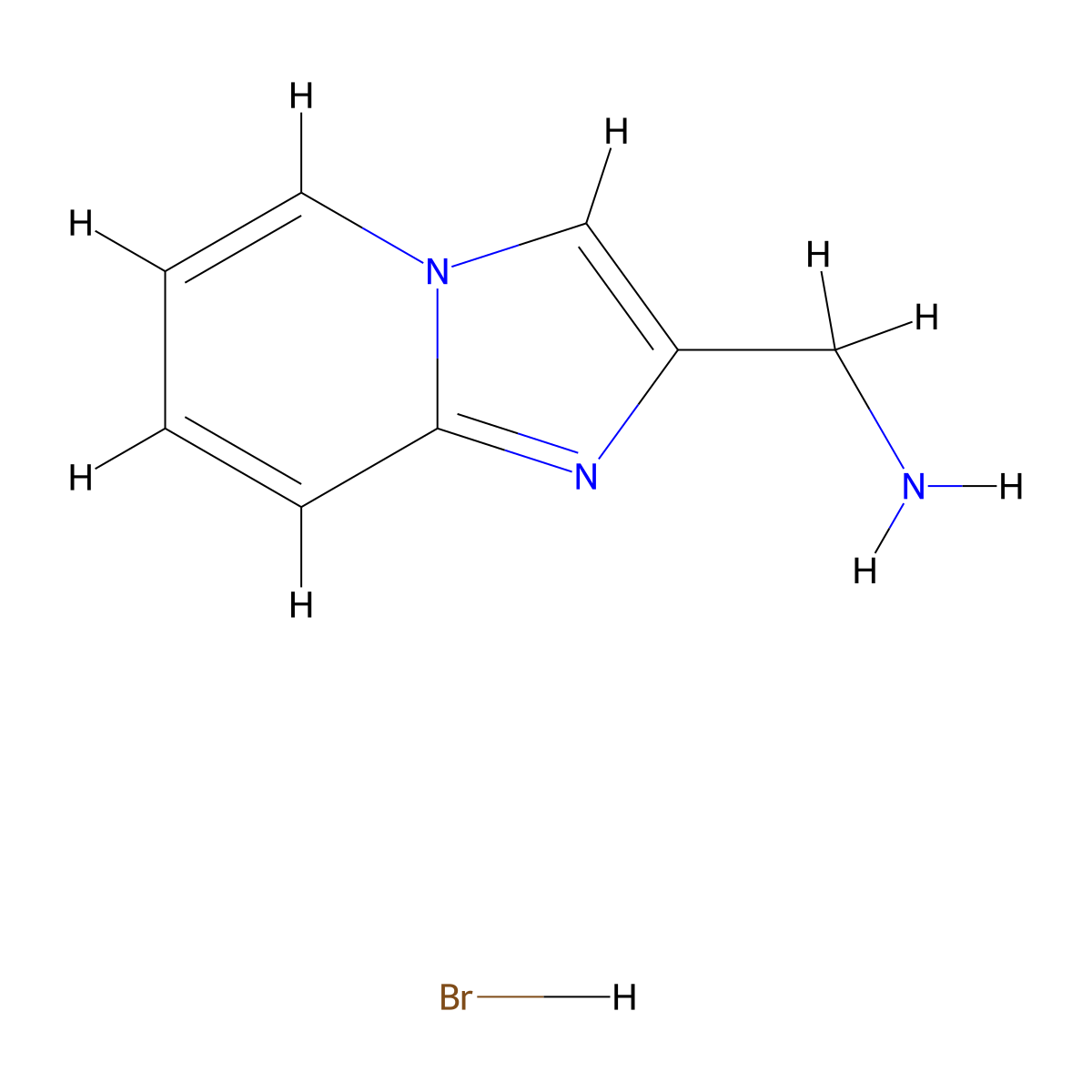 {Imidazo[1,2-a]pyridin-2-yl}methanamine hydrobromide molecular structure, CAS 1171433-91-2