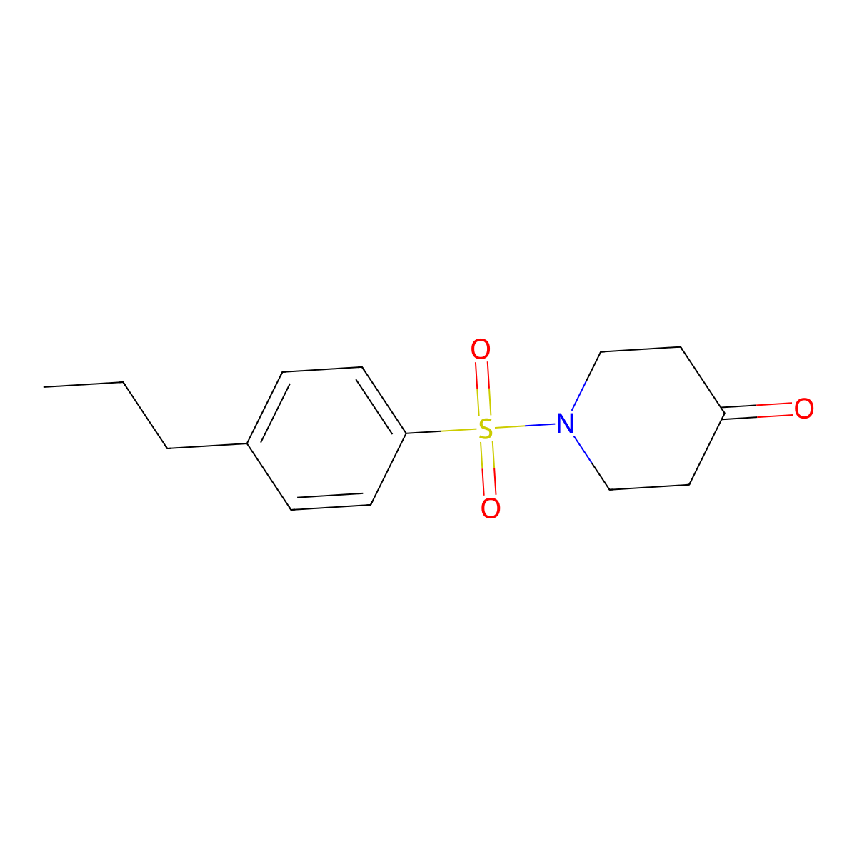 1-[(4-Propylphenyl)sulfonyl]piperidin-4-one molecular structure, CAS 1171434-03-9