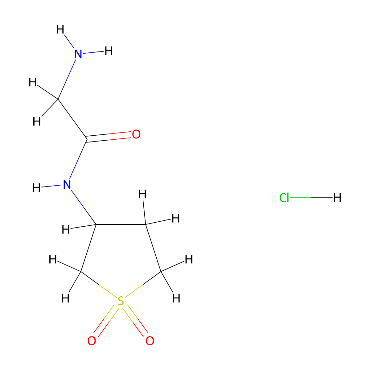 2-amino-N-(1,1-dioxo-1lambda6-thiolan-3-yl)acetamide hydrochloride molecular structure, CAS 1171437-18-5