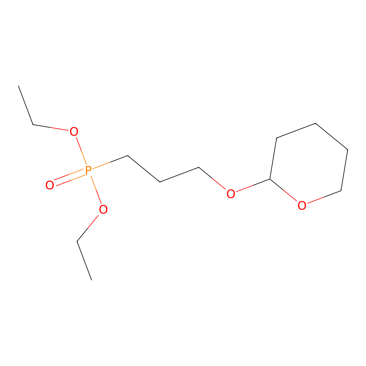 Diethyl (3-((tetrahydro-2H-pyran-2-yl)oxy)propyl)phosphonate molecular structure, CAS 117144-98-6
