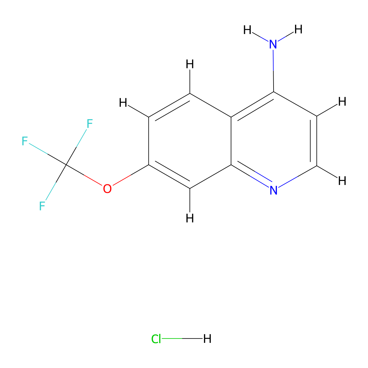 7-(Trifluoromethoxy)quinolin-4-amine hydrochloride molecular structure, CAS 1171441-04-5