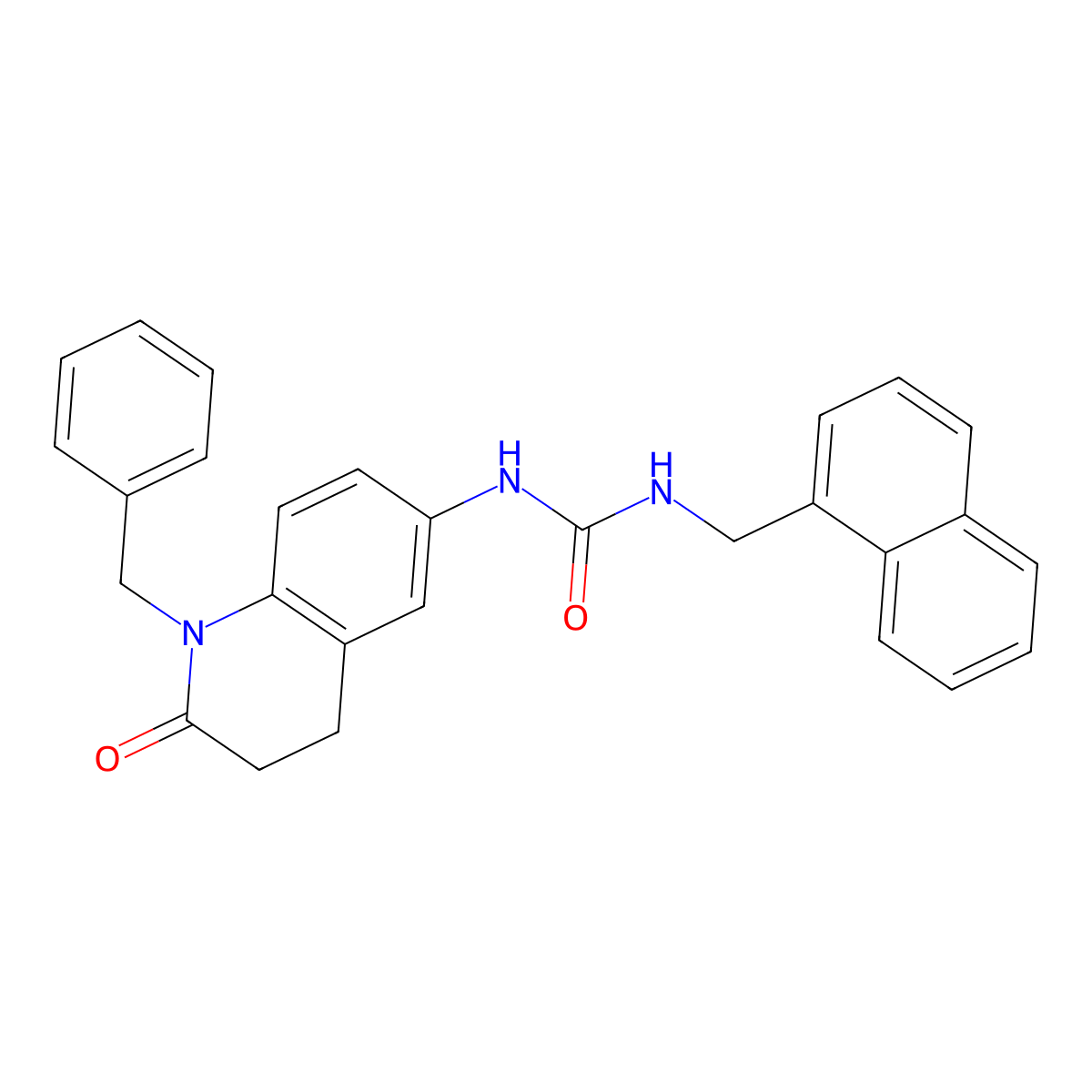 1-(1-Benzyl-2-oxo-1,2,3,4-tetrahydroquinolin-6-yl)-3-(naphthalen-1-ylmethyl)urea molecular structure, CAS 1171441-40-9