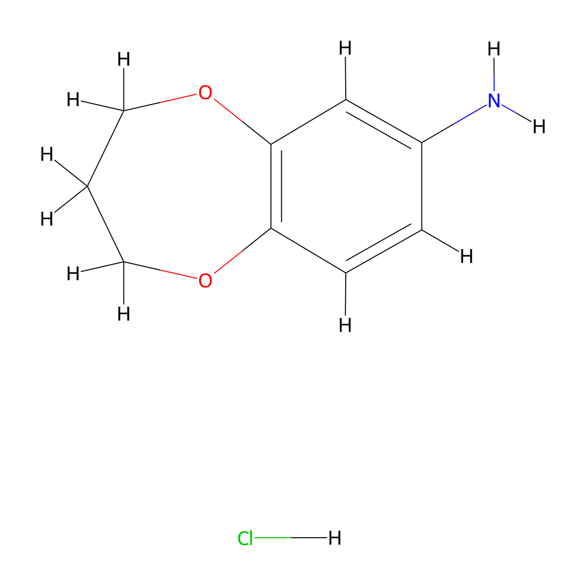 3,4-Dihydro-2H-1,5-benzodioxepin-7-amine hydrochloride molecular structure, CAS 1171441-67-0