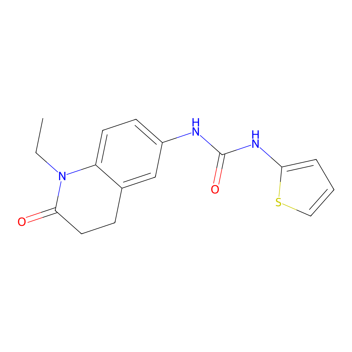 1-(1-Ethyl-2-oxo-1,2,3,4-tetrahydroquinolin-6-yl)-3-(thiophen-2-yl)urea molecular structure, CAS 1171443-86-9