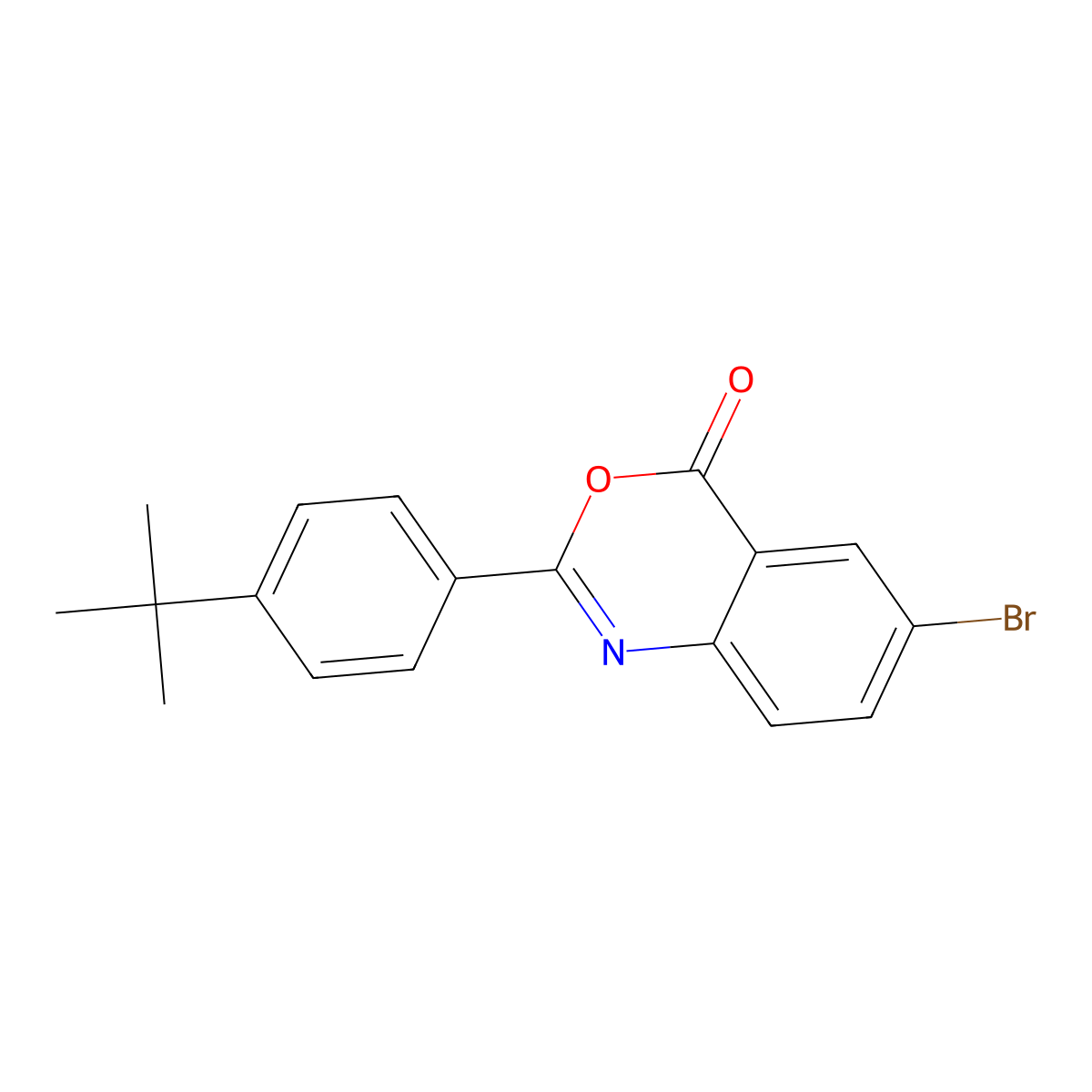 6-bromo-2-(4-tert-butylphenyl)-4H-3,1-benzoxazin-4-one molecular structure, CAS 117145-51-4