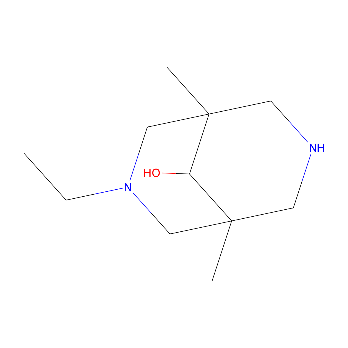 3-Ethyl-1,5-dimethyl-3,7-diazabicyclo[3.3.1]nonan-9-ol molecular structure, CAS 1171451-15-2