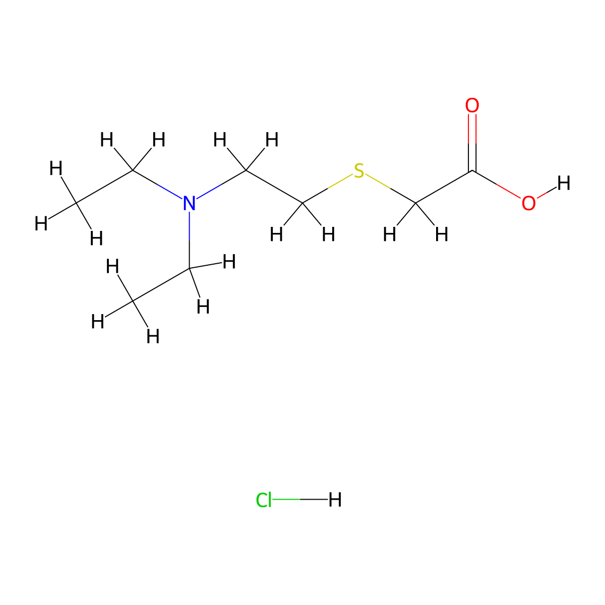 2-{[2-(Diethylamino)ethyl]sulfanyl}acetic acid hydrochloride molecular structure, CAS 1171451-28-7