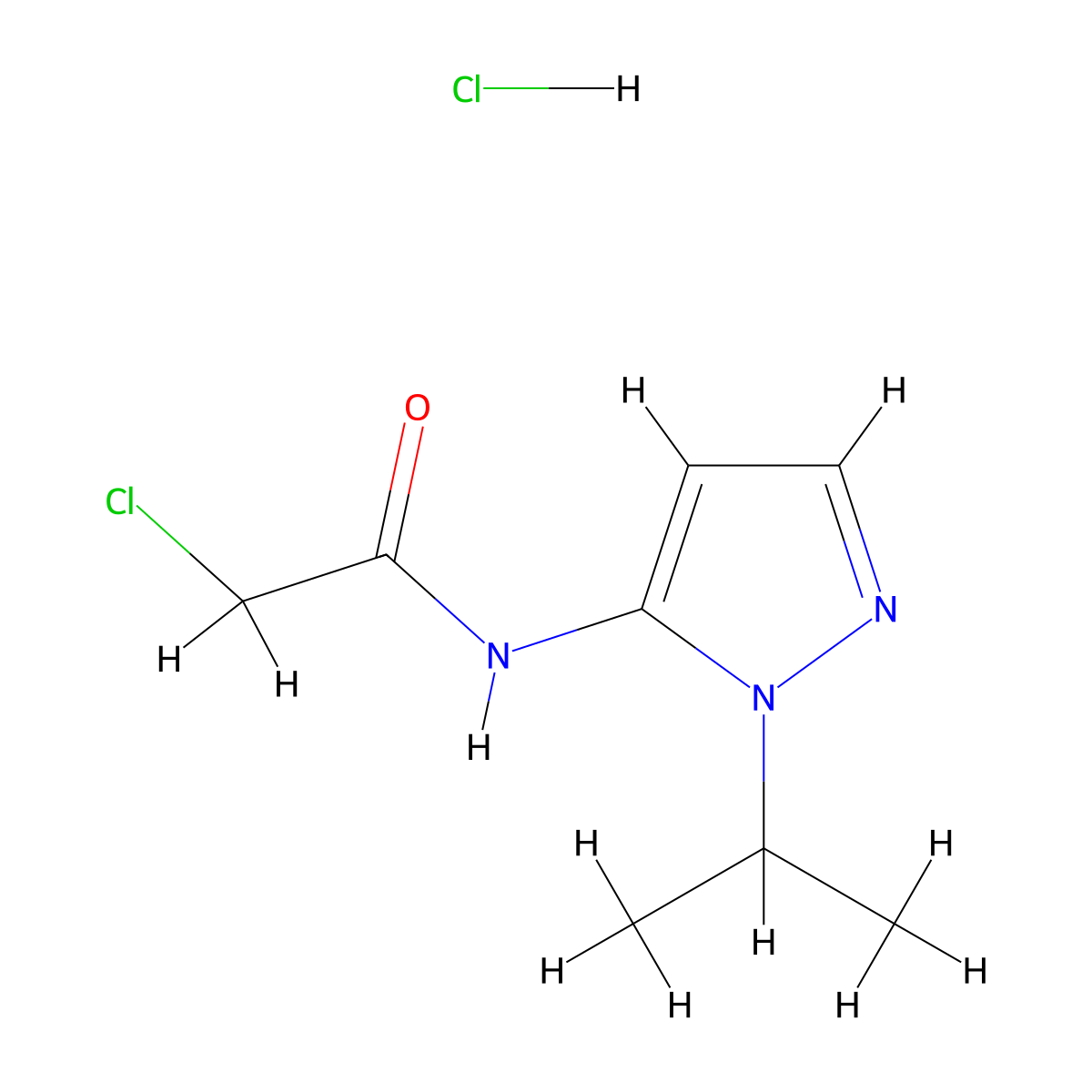 2-chloro-N-(1-isopropyl-1H-pyrazol-5-yl)acetamide hydrochloride molecular structure, CAS 1171453-82-9