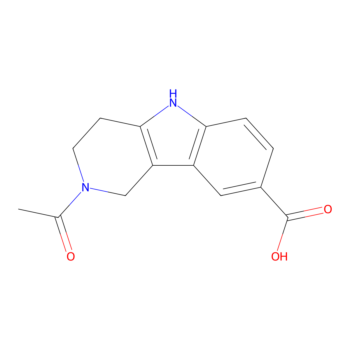 2-Acetyl-2,3,4,5-tetrahydro-1H-pyrido[4,3-b]indole-8-carboxylic acid molecular structure, CAS 1171456-85-1