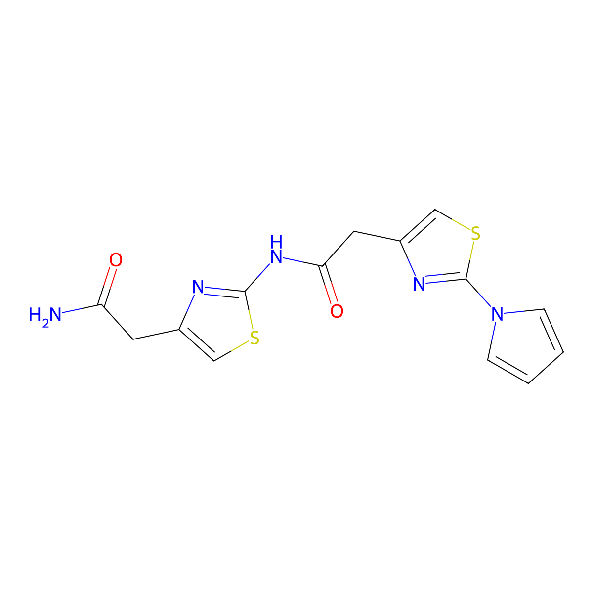 2-(2-(1H-pyrrol-1-yl)thiazol-4-yl)-N-(4-(2-amino-2-oxoethyl)thiazol-2-yl)acetamide molecular structure, CAS 1171459-23-6