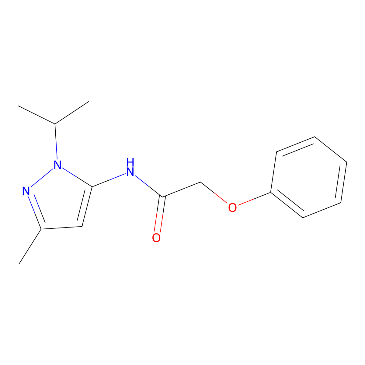 N-(1-isopropyl-3-methyl-1H-pyrazol-5-yl)-2-phenoxyacetamide molecular structure, CAS 1171459-39-4