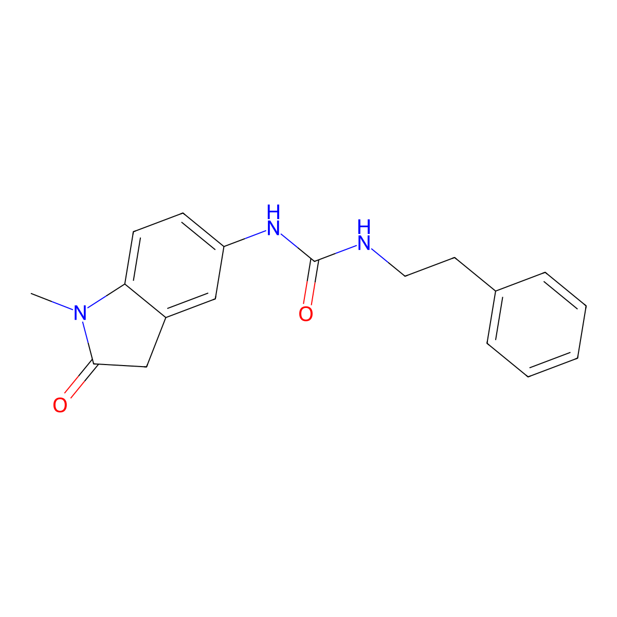 1-(1-Methyl-2-oxoindolin-5-yl)-3-phenethylurea molecular structure, CAS 1171460-18-6