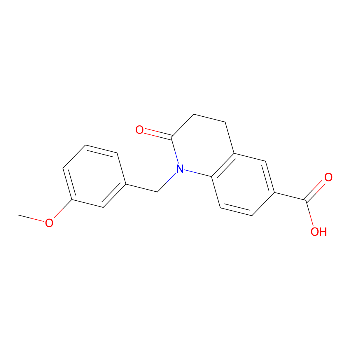 1-(3-Methoxybenzyl)-2-oxo-1,2,3,4-tetrahydroquinoline-6-carboxylic acid molecular structure, CAS 1171462-88-6