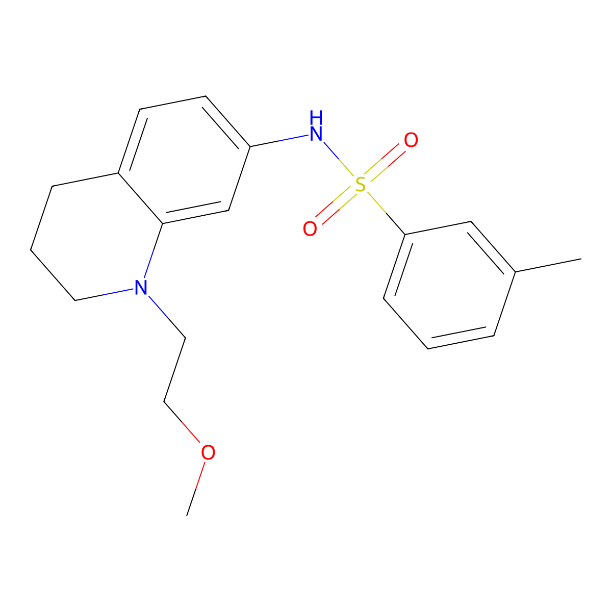 N-(1-(2-methoxyethyl)-1,2,3,4-tetrahydroquinolin-7-yl)-3-methylbenzenesulfonamide molecular structure, CAS 1171463-50-5
