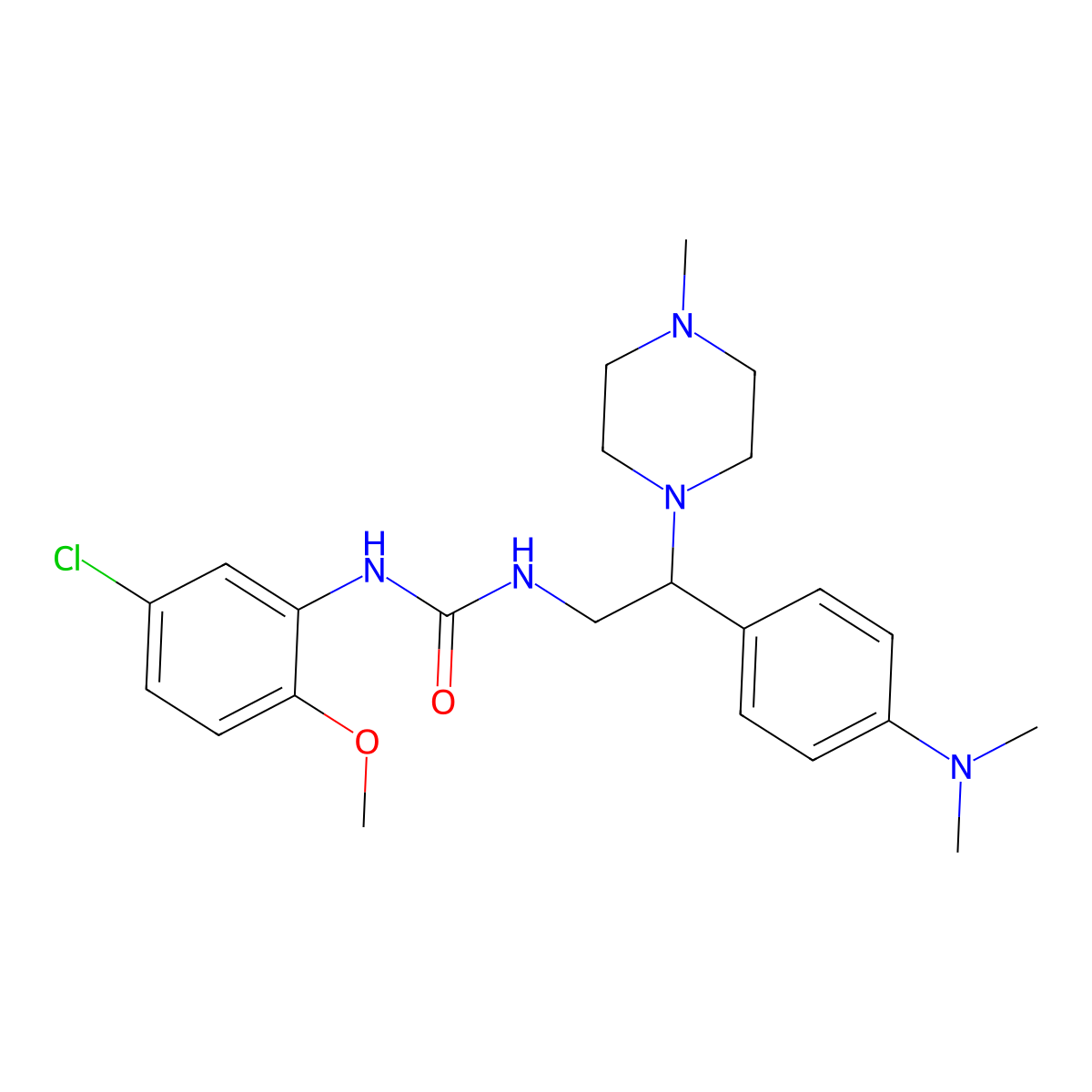 1-(5-Chloro-2-methoxyphenyl)-3-(2-(4-(dimethylamino)phenyl)-2-(4-methylpiperazin-1-yl)ethyl)urea molecular structure, CAS 1171464-38-2