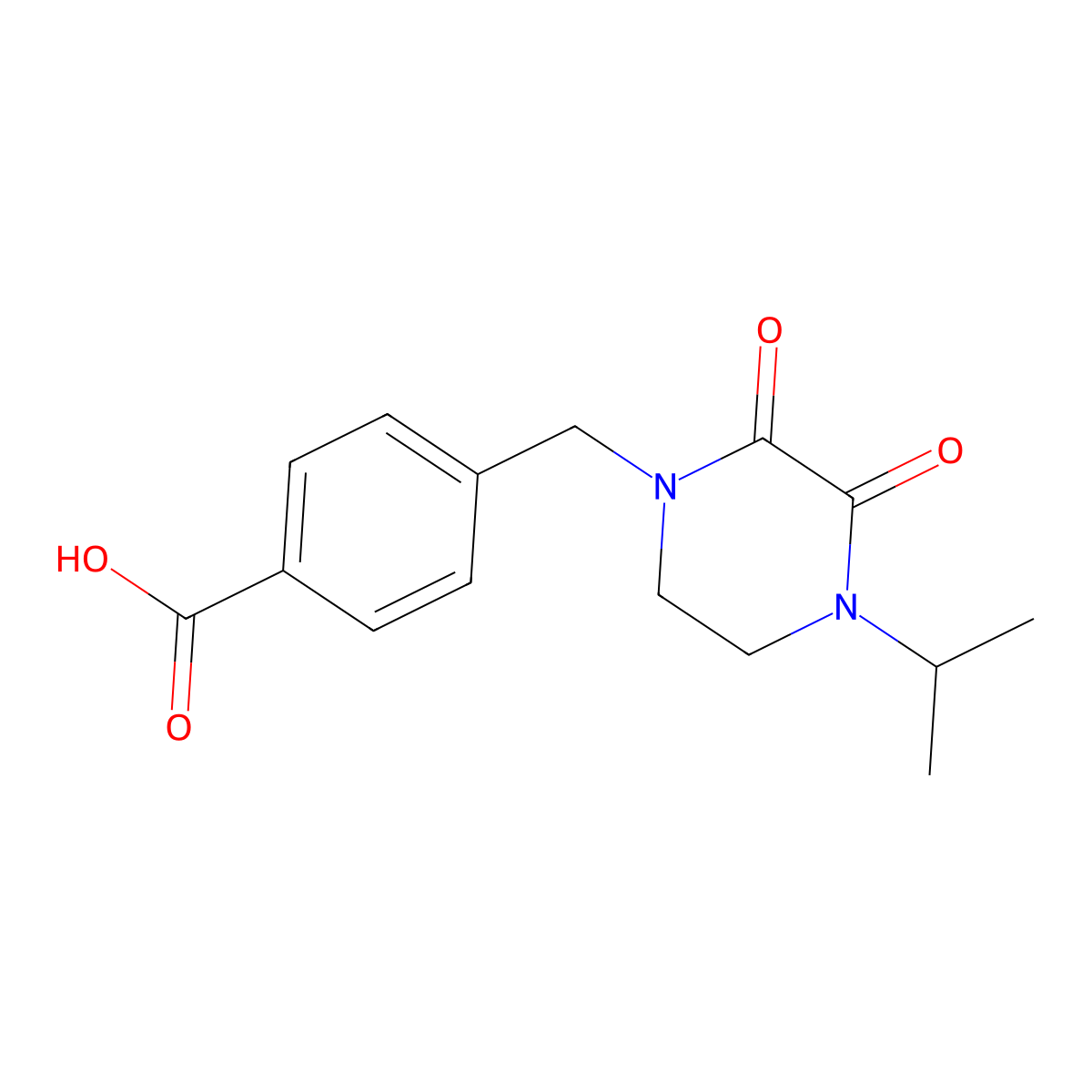 4-[(4-Isopropyl-2,3-dioxopiperazin-1-yl)methyl]benzoic acid molecular structure, CAS 1171464-92-8