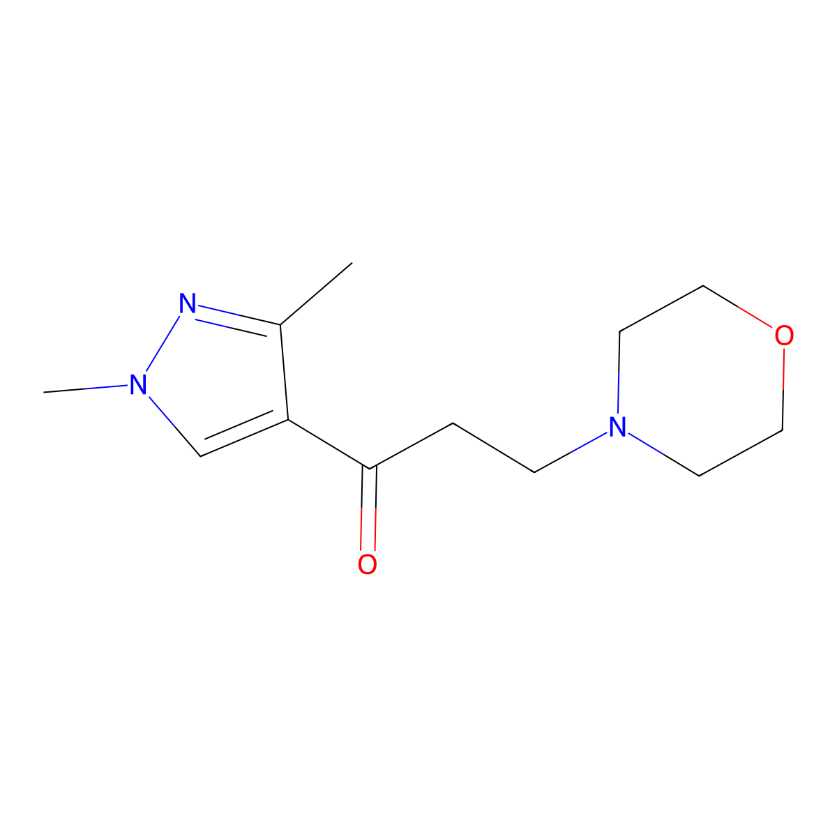 1-(1,3-Dimethyl-1H-pyrazol-4-yl)-3-morpholinopropan-1-one molecular structure, CAS 1171466-37-7
