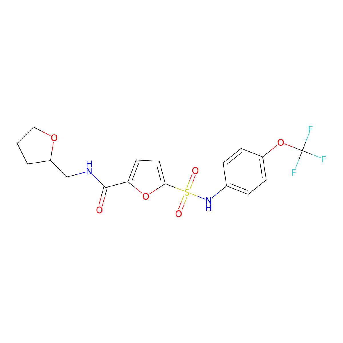 N-[(oxolan-2-yl)methyl]-5-{[4-(trifluoromethoxy)phenyl]sulfamoyl}furan-2-carboxamide molecular structure, CAS 1171469-22-9
