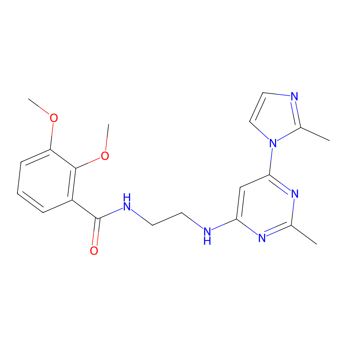 2,3-dimethoxy-N-(2-{[2-methyl-6-(2-methyl-1H-imidazol-1-yl)pyrimidin-4-yl]amino}ethyl)benzamide molecular structure, CAS 1171469-57-0