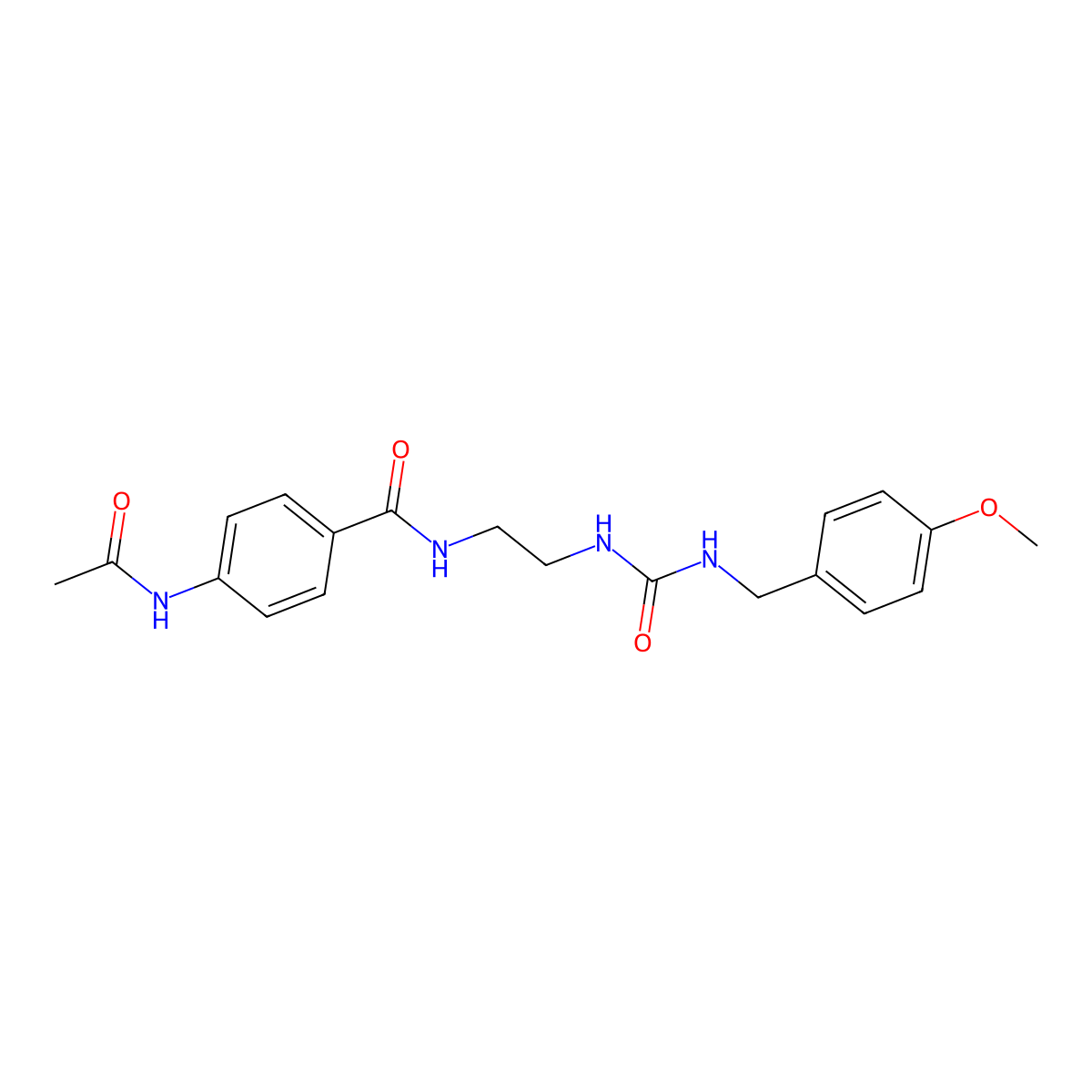 4-acetamido-N-(2-(3-(4-methoxybenzyl)ureido)ethyl)benzamide molecular structure, CAS 1171473-28-1
