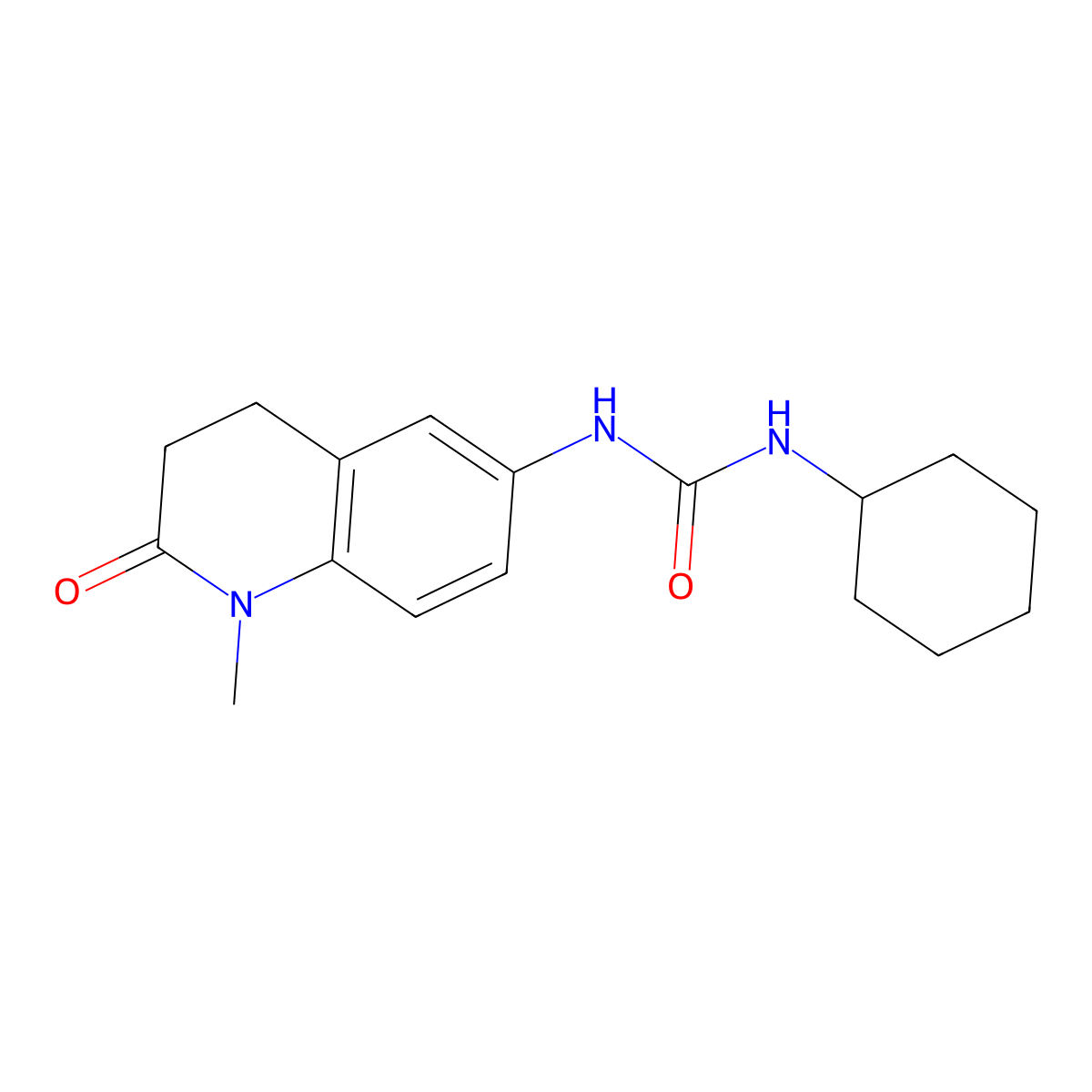 1-Cyclohexyl-3-(1-methyl-2-oxo-1,2,3,4-tetrahydroquinolin-6-yl)urea molecular structure, CAS 1171475-93-6
