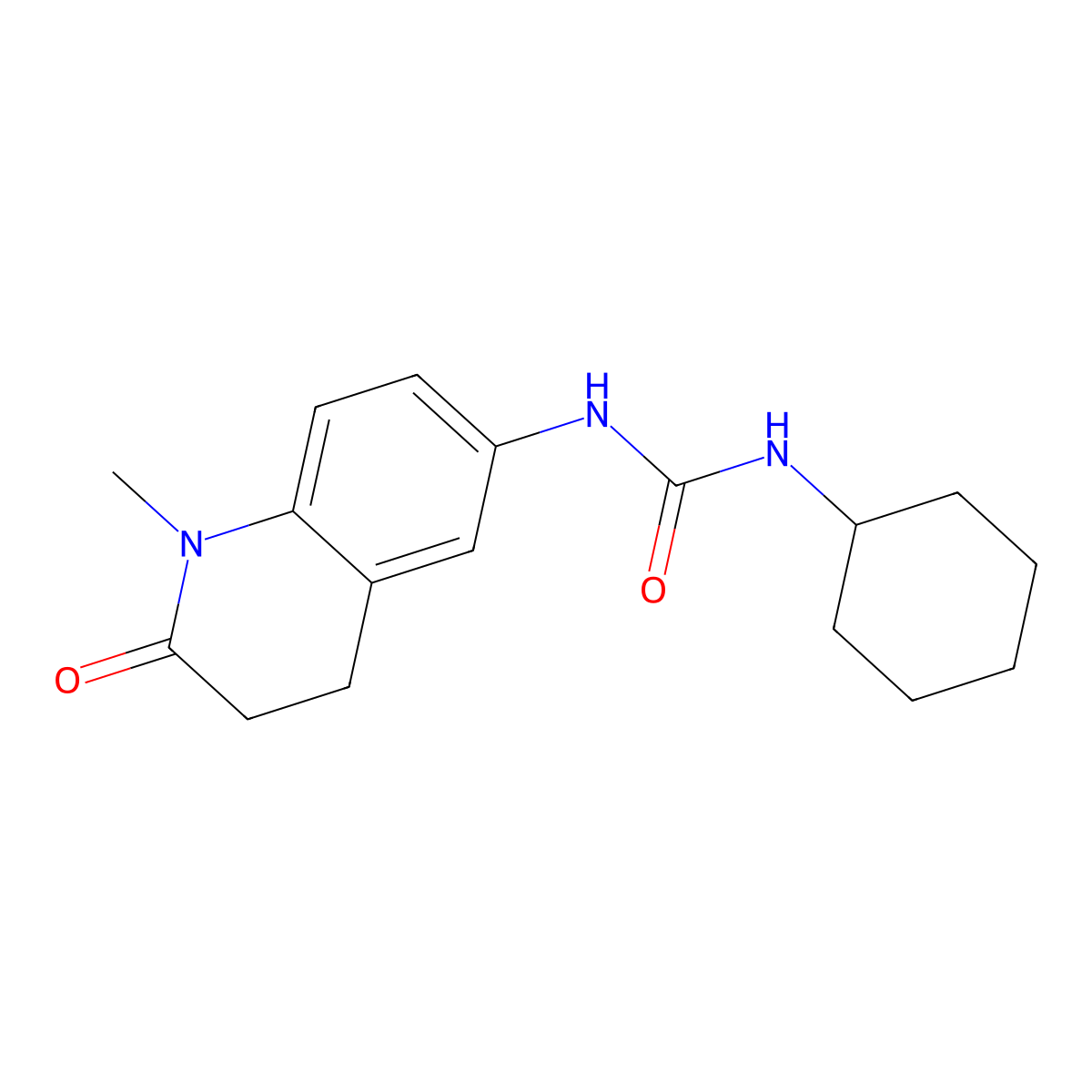 1-Cyclohexyl-3-(1-methyl-2-oxo-1,2,3,4-tetrahydroquinolin-6-yl)urea molecular structure, CAS 1171475-93-6