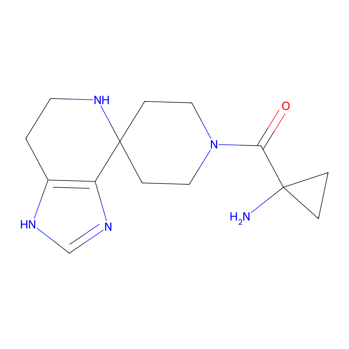 1-({3,5,6,7-Tetrahydrospiro[imidazo[4,5-c]pyridine-4,4'-piperidine]-1'-yl}carbonyl)cyclopropan-1-amine molecular structure, CAS 1171476-00-8