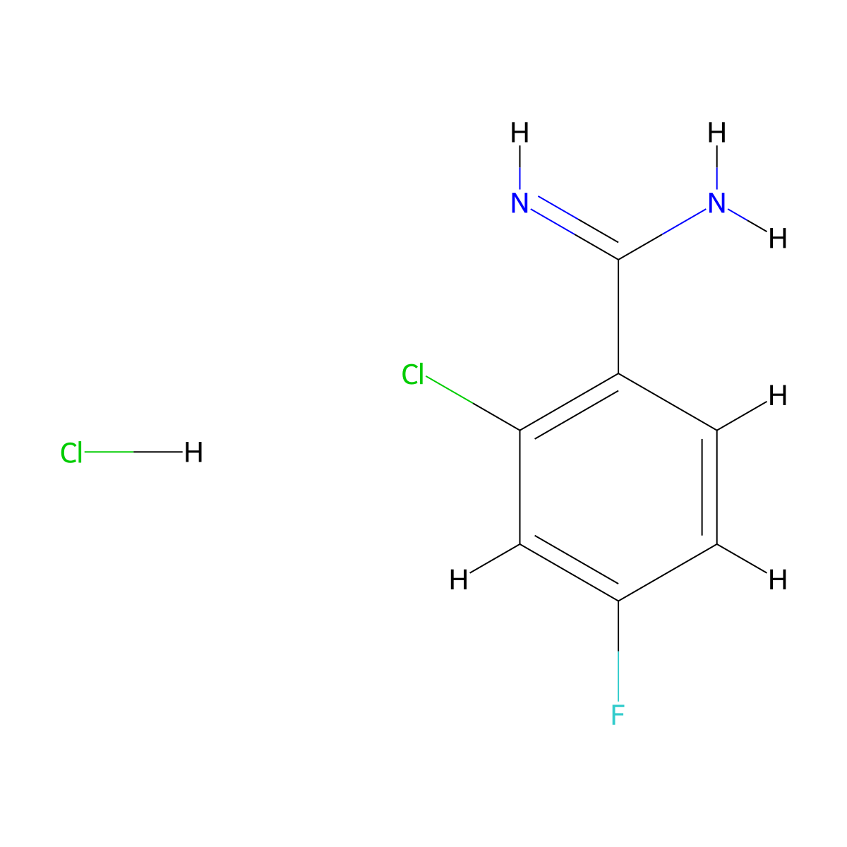 2-Chloro-4-fluoro-benzamidine hydrochloride molecular structure, CAS 1171478-64-0