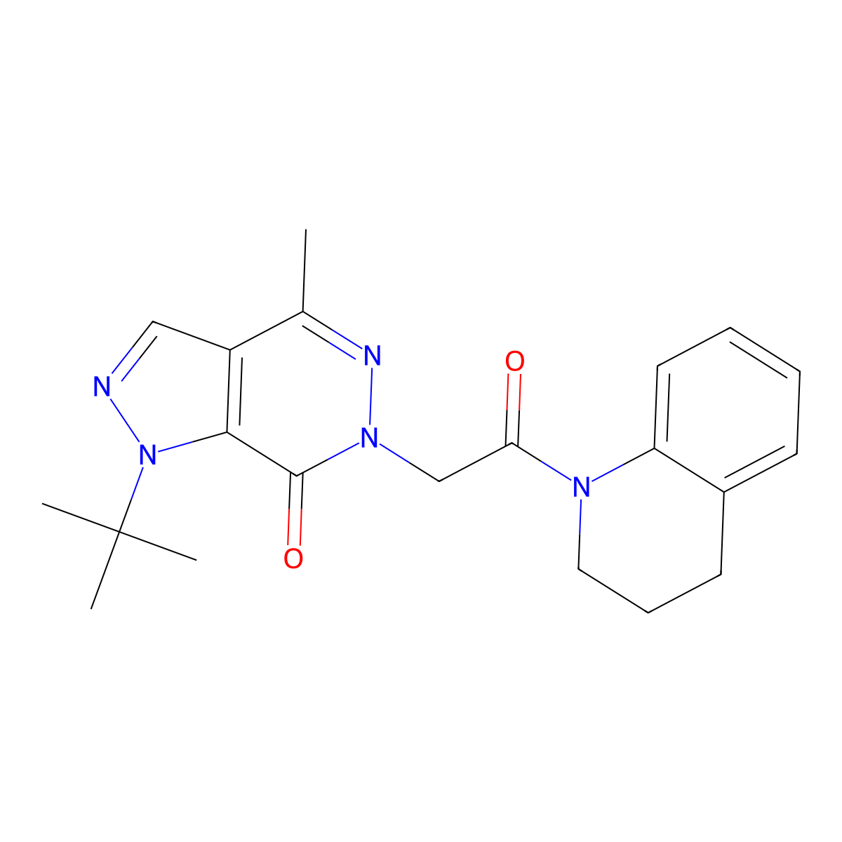 1-tert-butyl-4-methyl-6-[2-oxo-2-(1,2,3,4-tetrahydroquinolin-1-yl)ethyl]-1H,6H,7H-pyrazolo[3,4-d]pyridazin-7-one molecular structure, CAS 1171484-31-3