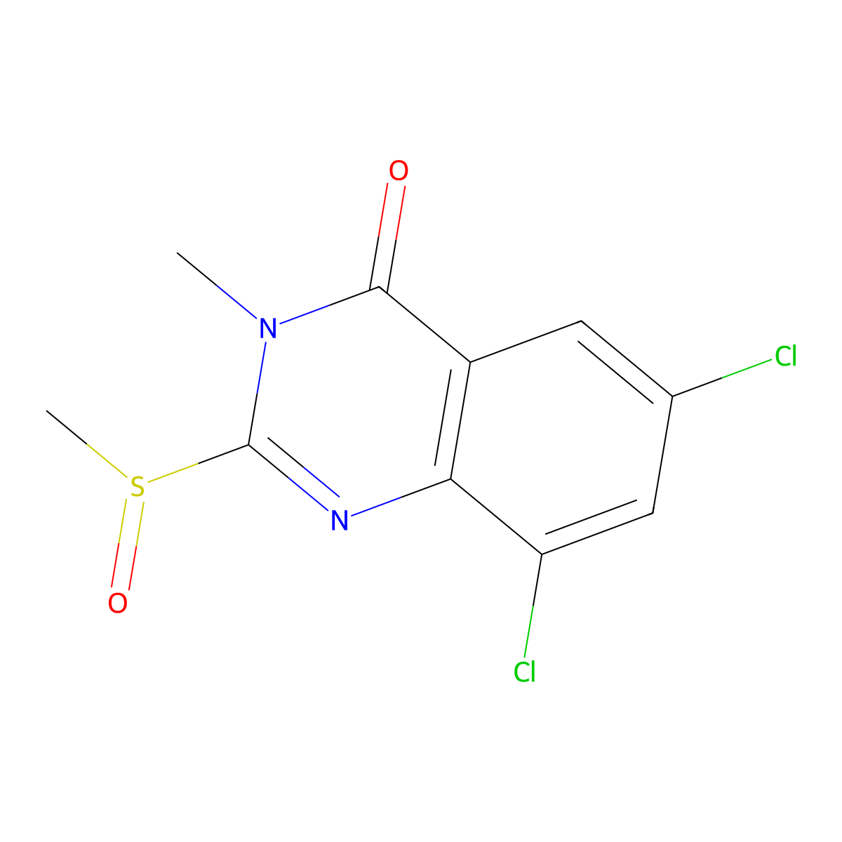 6,8-dichloro-3-methyl-2-(methylsulfinyl)quinazolin-4(3H)-one molecular structure, CAS 1171486-58-0
