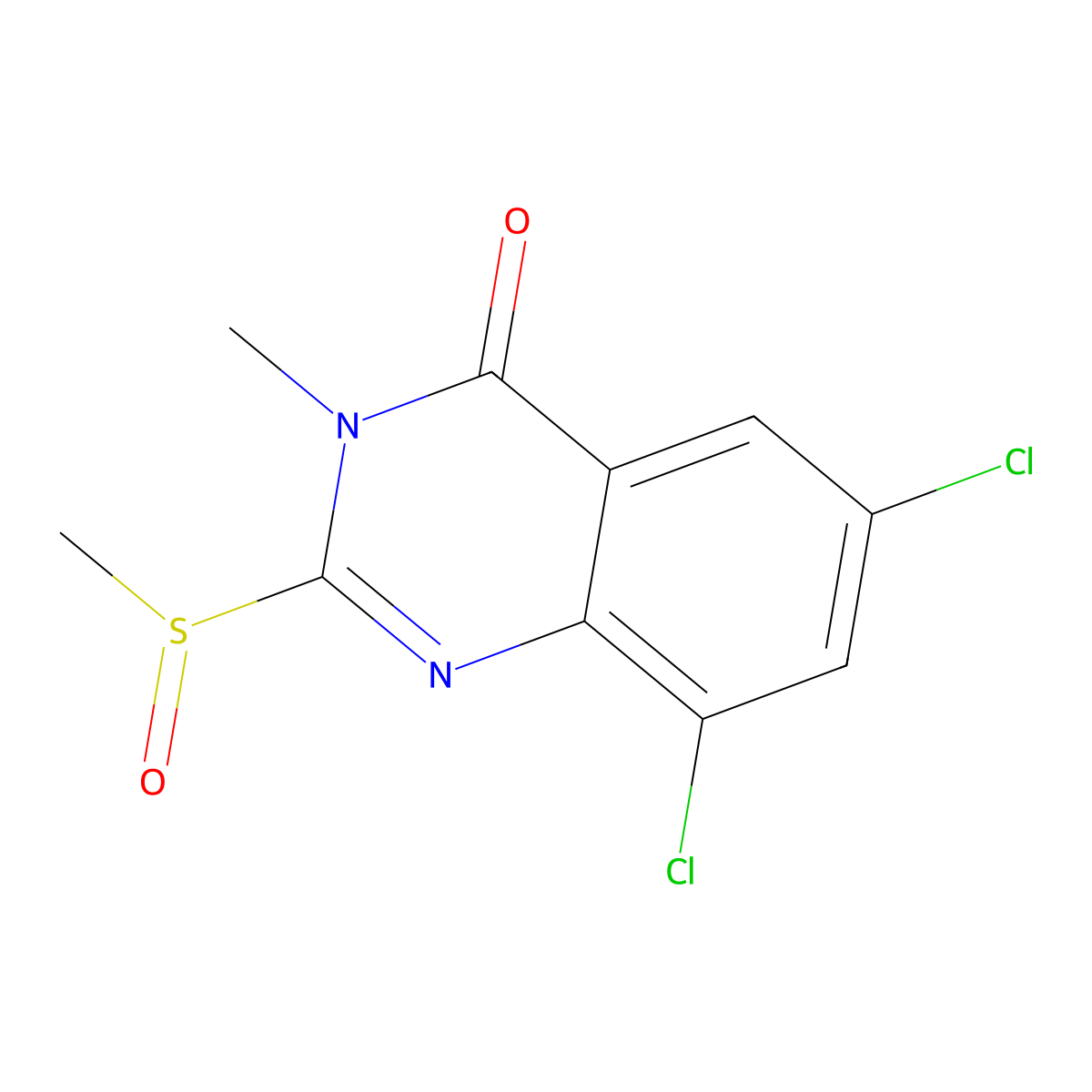 6,8-dichloro-3-methyl-2-(methylsulfinyl)quinazolin-4(3H)-one molecular structure, CAS 1171486-58-0