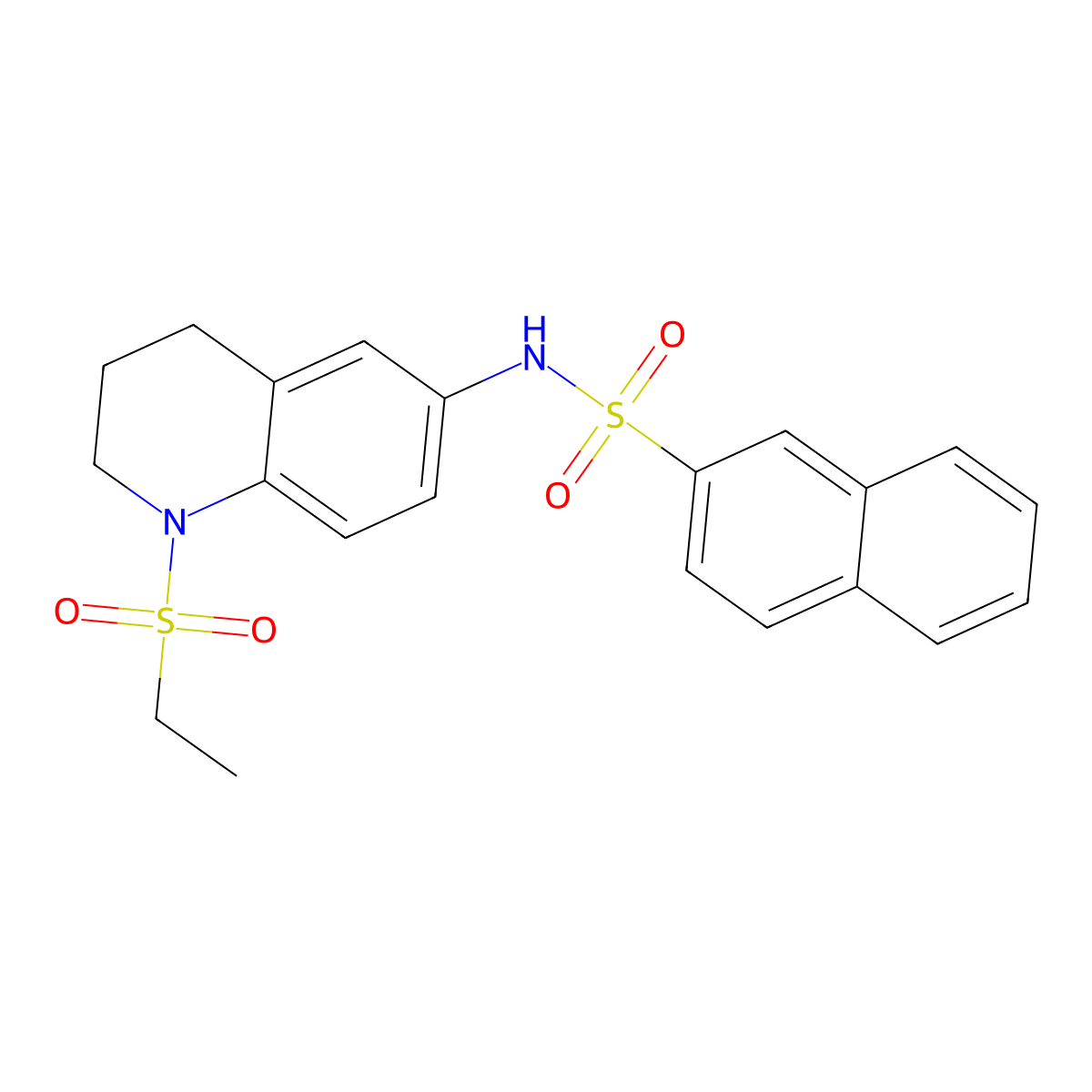 N-(1-(ethylsulfonyl)-1,2,3,4-tetrahydroquinolin-6-yl)naphthalene-2-sulfonamide molecular structure, CAS 1171490-33-7