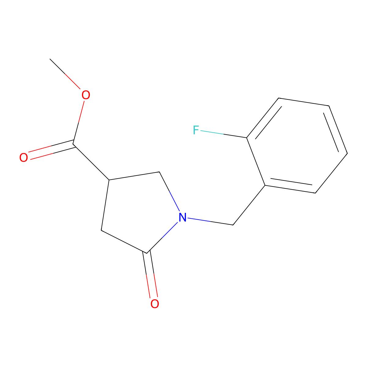 Methyl 1-[(2-fluorophenyl)methyl]-5-oxopyrrolidine-3-carboxylate molecular structure, CAS 1171491-08-9