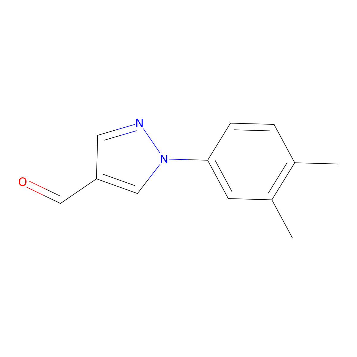 1-(3,4-dimethylphenyl)-1H-pyrazole-4-carbaldehyde molecular structure, CAS 1171494-10-2