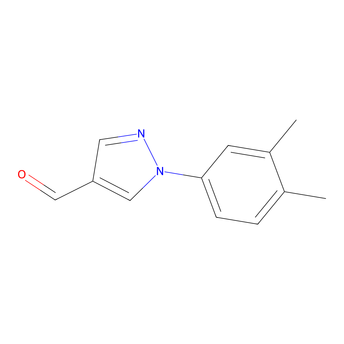 1-(3,4-dimethylphenyl)-1H-pyrazole-4-carbaldehyde molecular structure, CAS 1171494-10-2