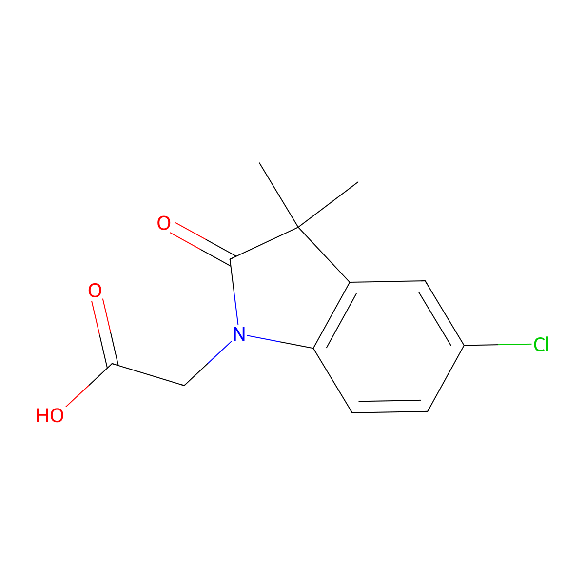 2-(5-Chloro-3,3-dimethyl-2-oxoindolin-1-yl)acetic acid molecular structure, CAS 1171494-57-7