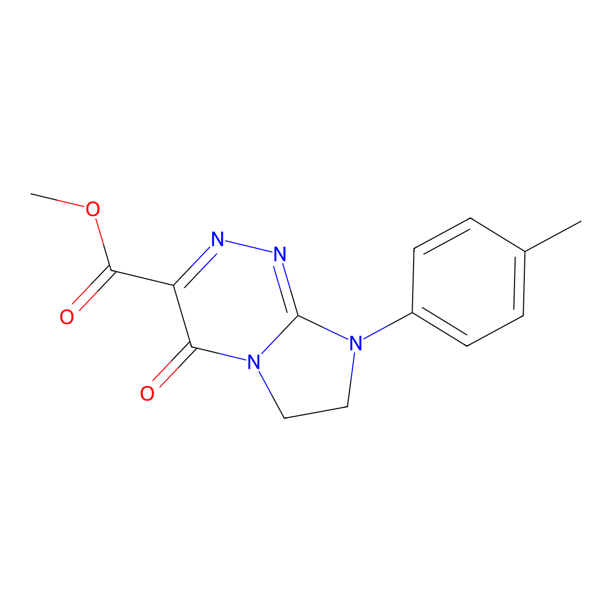 Methyl 4-oxo-8-(p-tolyl)-4,6,7,8-tetrahydroimidazo[2,1-c][1,2,4]triazine-3-carboxylate molecular structure, CAS 1171498-26-2
